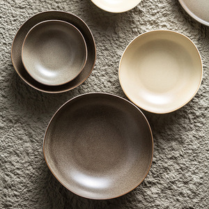 Элегантная керамическая салатница с реактивной глазурью неправильной формы, художественная фарфоровая тарелка для фруктов для роскошных отелей и ресторанов - Product Image 5