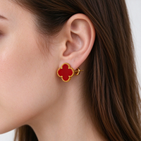 Boucles d'oreilles clous tendance pour femme en acier inoxydable de haute qualité, 15 mm, plaquées or 18 carats, inaltérables, vente en gros usine