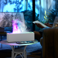 Diffuseur dynamique d'arôme d'huile essentielle d'humidificateur d'air ultrasonique d'USB d'effet de flamme de lumière LED colorée pour la maison