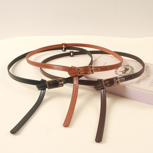 Nuevo Cinturón Delgado de Moda Premium para Mujer, Diseño Simple con Hebilla Cuadrada de Aleación, Material PU, Combinable con Todo - Product Image 2