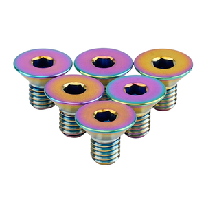 Tornillo de titanio de cabeza plana avellanada con hexágono interior de 6 mm x 0,75 mm, tornillo métrico para bicicletas - Product Image 2