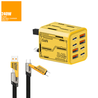 Chargeur PD 240W à charge rapide, adaptateur de chargeur mural 8 ports double USB Type C, quatre ports USB C pour iPhone 18 Samsung S26