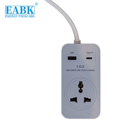 Prise de courant USB C à charge rapide EABK, prise universelle AC avec ports Type-C PD et USB A, adaptateur de prise portable avec câble