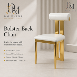 Gold Minimal T Back Stainless Steel Event Dining Chair with <b>White</b> <b>Cushion</b> for Hotel and Wedding Projects Wholesale Seating - Product Image 3