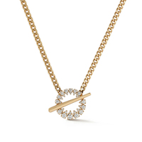 Collier à chaîne avec fermoir à bascule en argent sterling 925 et diamant rond en or 14 carats, bijoux fins élégants et simples de Milskye pour femmes