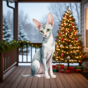 Bandera de poliéster con diseño de gato Oriental Shorthair, bandera rectangular multicolor para colgar, obra de arte para decoración de porche - Product Image 2