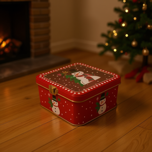 Homeera Christmas Storage Box Square Iron Decorative Container For Holiday Organization - Product Image 2