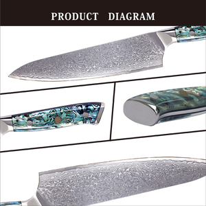 Couteau <span class=keywords><strong>de</strong></span> <span class=keywords><strong>boucher</strong></span> professionnel Bull Nose <span class=keywords><strong>Pro</strong></span>, 9 pouces, acier au carbone, acier Damas japonais, manche en résine - Product Image 5