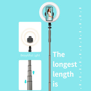 Novità L06 Lungo selfie bastone con 8 pollici anello di luce All-in-one selfie anello di supporto da Terra di luce treppiede luce di riempimento - Product Image 6