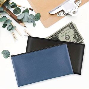 Portefeuille de rangement pour billets en cuir PU, mini sac à monnaie unisexe, trousse à crayons avec fermeture éclair, sacs de voyage pour cosmétiques et maquillage, pochette à fermeture éclair en maille - Product Image 5