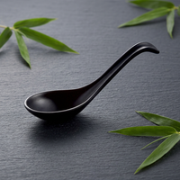 Cuillère à soupe japonaise noire en mélamine pour fruits, best-seller des restaurants