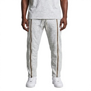 Mens <b>Slim</b> Fit Zip Hem <b>Jogger</b> Pants Cotton Blend Sweatpants Elastic Waist Drawstring Casual Sports Track Trousers - Product Image 1