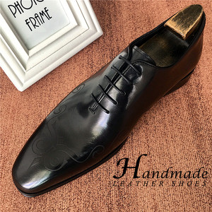 Nouvelles chaussures Oxford formelles pour hommes, en cuir artisanal, élégantes, gravées, pour mariage, chaussures Derby en cuir de vachette pour le marié - Product Image 3