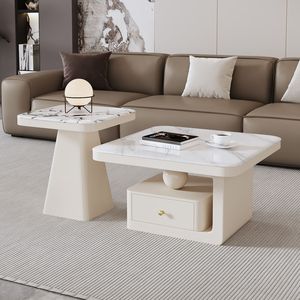 Modern Minimalist Coffee <b>Table</b> Set Rectangular Square Combination With Storage Living Room Furniture - Product Image 3