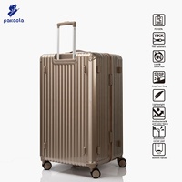 Valise à ouverture latérale de 33 pouces, durable, à coque rigide, avec 4 roues silencieuses à frein, grande capacité, élégante, classique et moderne