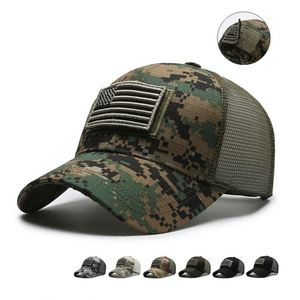 Topi Baseball Jaring Katun 6 Panel yang Dapat Disesuaikan dengan Patch Bendera Amerika Serikat untuk Ayah, Model Trucker - Product Image 6