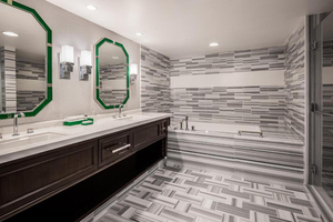 Juego de Muebles de Hotel de Lujo en Madera Oscura con Diseño Geométrico, Personalizado para Suites de Dormitorio de Resort y <span class=keywords><strong>Casino</strong></span> de 5 Estrellas y Tocador de Baño de Mármol - Product Image 5