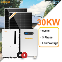 Système d'énergie solaire hybride Sunroko Odm tout-en-un 15Kw 18Kw 20Kw 30Kw 30Kva, kit complet de panneaux solaires