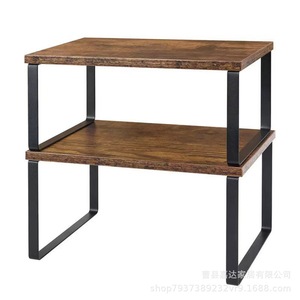 Étagère de rangement en bois Jiada à 2 niveaux pour cuisine, organisateur de bureau, étagère à épices pour ustensiles de cuisine - Product Image 5