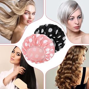 Bas <span class=keywords><strong>de</strong></span> Noël cheveux longs et épais imperméable à l'eau Double couches <span class=keywords><strong>bain</strong></span> cadeaux <span class=keywords><strong>de</strong></span> fête des mères pour les femmes longs cheveux épais bonnets <span class=keywords><strong>de</strong></span> douche - Product Image 5