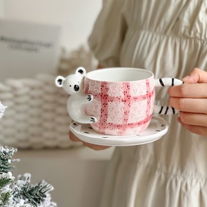 Wholesale 3D Koala Ceramic Mug Cute Rabbit Coffee <b>Cup</b> and <b>Saucer</b> Personalized Tea <b>Cup</b> Set - Product Image 1