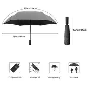 Wholesale Custom Outdoor Travel Portable Logo Safety Anti-Rebound Automatic 3 3 Foldable Folding Umbrella Umbrella For Women