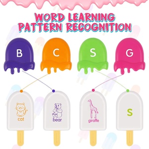 52pcs Montessori <span class=keywords><strong>alphabet</strong></span> jouet d'apprentissage début éducatif crème glacée couleur lettres reconnaissance jeu d'association pour la motricité fine - Product Image 4
