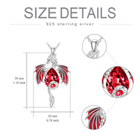 Bijoux de mode pour femmes 925 argent Sterling pierre de naissance goutte d'eau cristal Dragon pendentif collier
