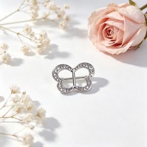 Broche élégante nœud papillon perlé ajouré, boucle de foulard, épingle décorative pour col de pull pour femme - Product Image 2