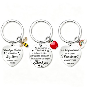 Porte-clés de remerciement pour les enseignants, pendentif en acier inoxydable avec citation inspirante, cadeau de remerciement pour les professeurs - Product Image 1