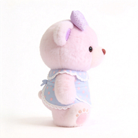 Nouvel Ours en Peluche avec Nœud Papillon Violet, Adorable Ours en Peluche avec Robe Bleue, Vente en Gros d'Ours en Peluche
