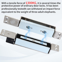 Serrure électromagnétique étroite intégrée 12VDC 1300KG à force d'aspiration avec temporisation réglable 0/3/6/9S et sortie de signal de verrouillage