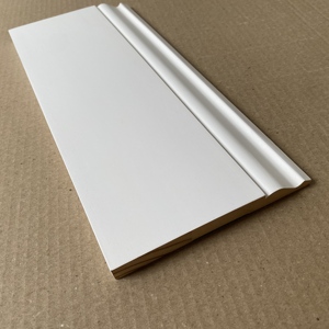 Rodapié de madera maciza de pino, blanco imprimado - Product Image 4