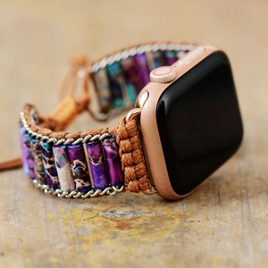 <span class=keywords><strong>Bracelet</strong></span> en jaspe impérial pour <span class=keywords><strong>femme</strong></span> <span class=keywords><strong>Bracelet</strong></span> de montre intelligent en silicone Bijoux de yoga pour Apple Series 8-2 SE - Product Image 5