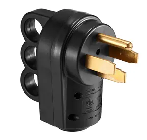 50AMP RV Male Plug with Easy Unplug Design, ETL Certified Replacement Plug