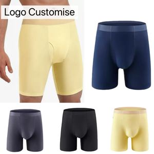 Logo özelleştirmek naylon avrupa boyutu S 2XL Boxer külot uzun bacak hızlı kuru nefes spor eğitimi iç çamaşırı külot - Product Image 1