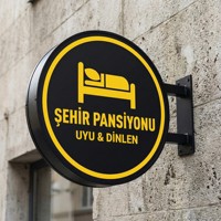 Boîte lumineuse publicitaire LED ronde extérieure personnalisée, étanche, double face, avec affichage projecteur pour hôtel, motel, service 24h/24