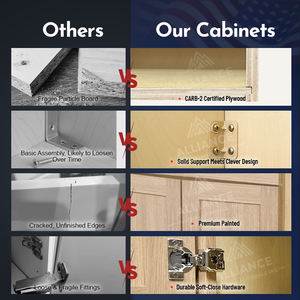 Mueble de Baño con Lavabo de Madera V2421-V3621 |   Envío Gratuito desde Almacén Local en EE. UU. |   Mueble de Baño Estilo Americano en Roble Blanco - Product Image 2