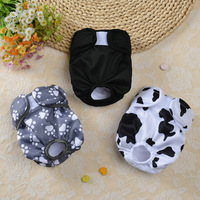 Culottes menstruelles hygiéniques en coton noir et blanc pour chienne, anti-harcelement, culottes d'œstrus