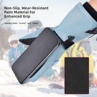 Gants de ski HBG 1907 personnalisés en similicuir à cinq doigts pour enfants, chauds, coupe-vent et antidérapants pour le snowboard