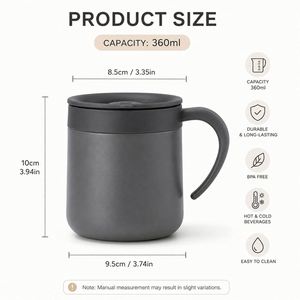 Custom Logo Promotional Business <b>Gift</b> Vacuum <b>Office</b> Double Wall Insulated Cup 12Oz Stainless Steel Coffee Mug Wiht Handle - Product Image 2