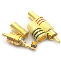 Conector RCA nuevo al por mayor, conector macho de audio con protector de cable de resorte metálico