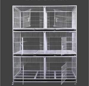 Gabbia di Lusso per Allevamento Cani e Gatti a 3 Livelli e 6 Porte, in Acciaio Tubolare Quadrato, Traspirante, in Confezione Box - Product Image 5