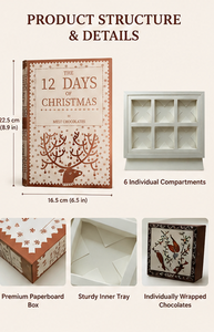 <b>Christmas</b> <b>Chocolate</b> Box Individual Compartments Precision Die Cut Custom Logo Seasonal Gifts <b>Chocolate</b> <b>Advent</b> <b>Calendar</b> Box - Product Image 6