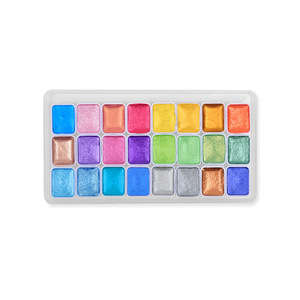 Juego de Pinturas de Acuarela Sólidas Perladas Ecológicas No Tóxicas <span class=keywords><strong>para</strong></span> Niños con 6/8 Colores Lavables <span class=keywords><strong>para</strong></span> Pintar sobre Lienzo - Product Image 1