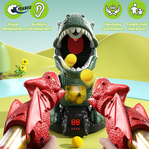 Kinderen Beweegbare Schietspellen Met 2 Luchtpomp Launcher Led Score Record Spray Effect Geluid Dinosaurus Speelgoed Schieten Pistool - Product Image 2