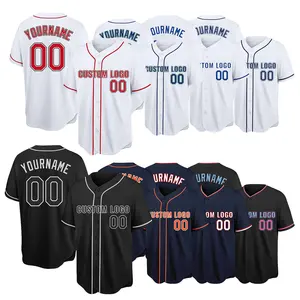 Kaus Olahraga Wanita Jersey Bisbol Kustom Biru Kosong Pria Kustom Seragam Bisbol Sublimasi Set untuk MLB