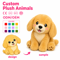 Peluche personnalisée chiot doré en gros, jouet en peluche doux, chien mignon, OEM ODM, Labrador Retriever, cadeau d'anniversaire, EN71 CE ASTM CPC