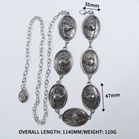 Chaîne de taille vintage occidentale de luxe personnalisée en métal argenté, chaîne de taille en alliage de zinc pour femme, chaîne de jean tendance, Cinturon De Cadena