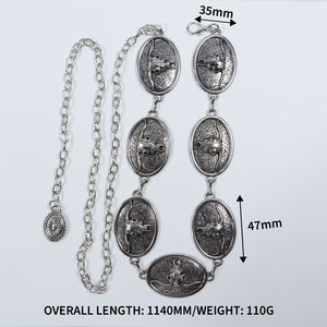 Cinturón de Cadena de Metal Vintage de Lujo Personalizado, Hebilla de Cadena de Cintura de Aleación de Zinc Dorada y Plateada, Cinturones de Moda para Mujer, Hebillas, Decoración de Cadena - Product Image 5